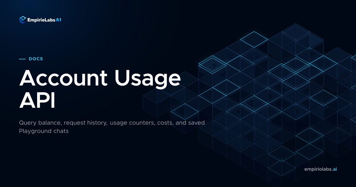 Account Usage API | EmpirioLabs AI Docs